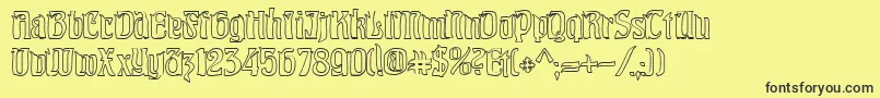 PittoreskHollow Font – Black Fonts on Yellow Background
