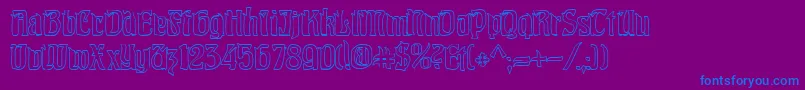 Шрифт PittoreskHollow – синие шрифты на фиолетовом фоне