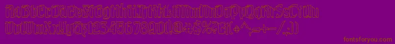 フォントPittoreskHollow – 紫色の背景に茶色のフォント
