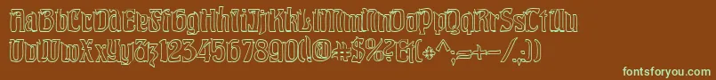 PittoreskHollow-fontti – vihreät fontit ruskealla taustalla