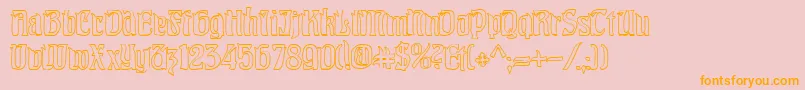 PittoreskHollow-fontti – oranssit fontit vaaleanpunaisella taustalla