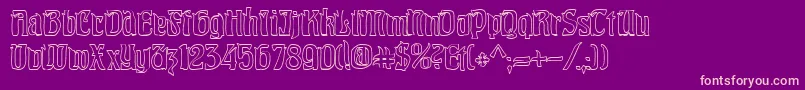 PittoreskHollow Font – Pink Fonts on Purple Background