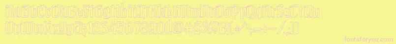 PittoreskHollow-fontti – vaaleanpunaiset fontit keltaisella taustalla