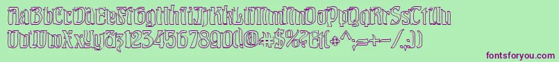 PittoreskHollow Font – Purple Fonts on Green Background