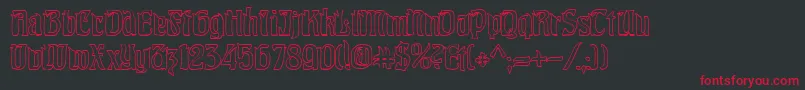 フォントPittoreskHollow – 黒い背景に赤い文字