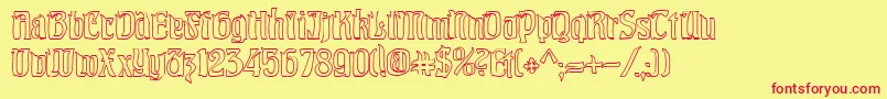 PittoreskHollow Font – Red Fonts on Yellow Background