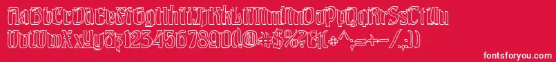 PittoreskHollow-Schriftart – Weiße Schriften auf rotem Hintergrund