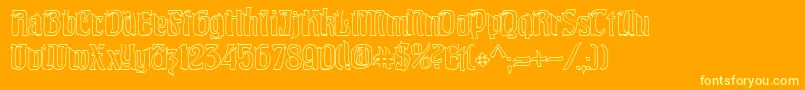 Шрифт PittoreskHollow – жёлтые шрифты на оранжевом фоне