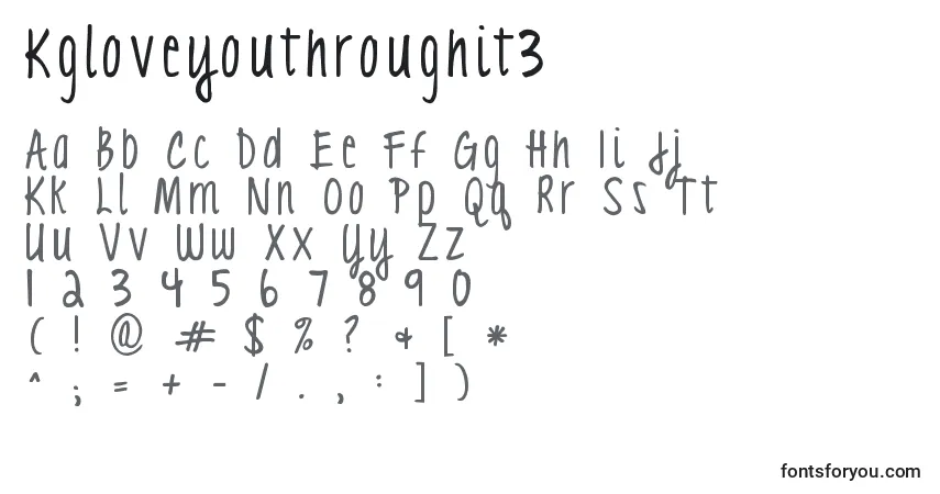 Schriftart Kgloveyouthroughit3 – Alphabet, Zahlen, spezielle Symbole