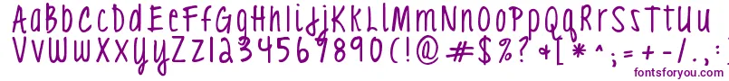 Kgloveyouthroughit3 Font – Purple Fonts on White Background