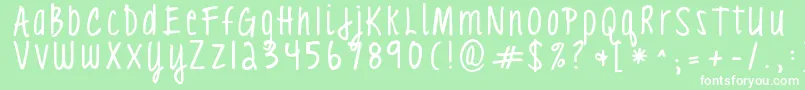 Kgloveyouthroughit3 Font – White Fonts on Green Background