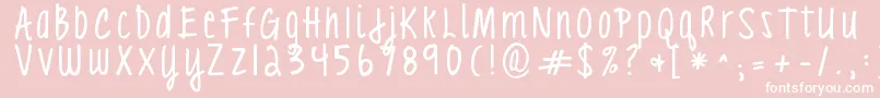 Kgloveyouthroughit3 Font – White Fonts on Pink Background