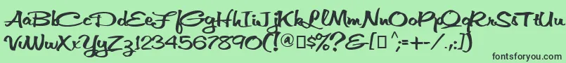 Vnthfap3 Font – Black Fonts on Green Background