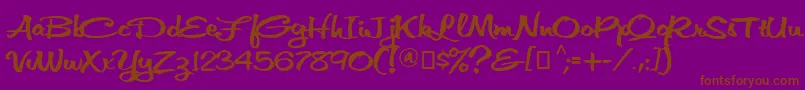 Vnthfap3 Font – Brown Fonts on Purple Background