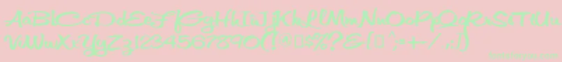 Vnthfap3 Font – Green Fonts on Pink Background