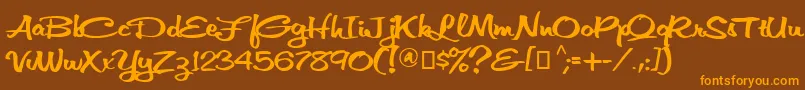 Vnthfap3 Font – Orange Fonts on Brown Background