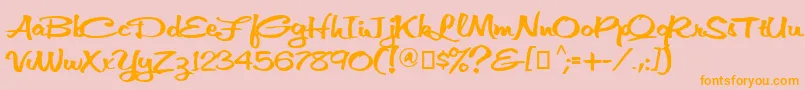 Vnthfap3 Font – Orange Fonts on Pink Background