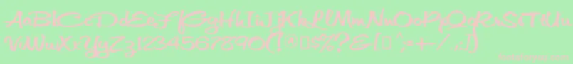 Vnthfap3 Font – Pink Fonts on Green Background