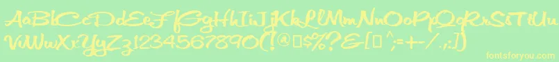 Vnthfap3 Font – Yellow Fonts on Green Background