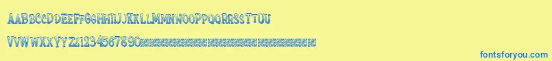 Extrasprinkles Font – Blue Fonts on Yellow Background