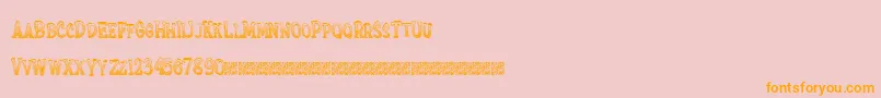 Extrasprinkles-Schriftart – Orangefarbene Schriften auf rosa Hintergrund