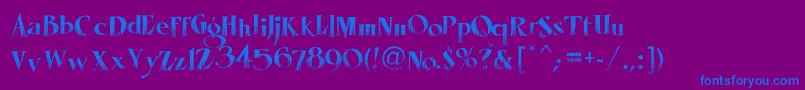 フォントLhfMisterSpookyReg – 紫色の背景に青い文字