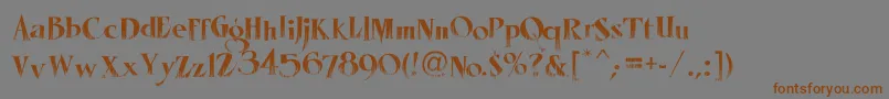 LhfMisterSpookyReg-Schriftart – Braune Schriften auf grauem Hintergrund