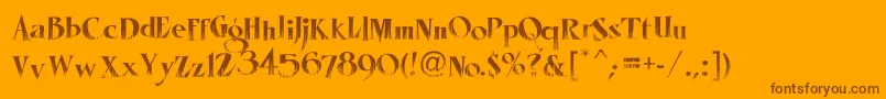 LhfMisterSpookyReg-Schriftart – Braune Schriften auf orangefarbenem Hintergrund