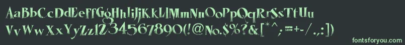 フォントLhfMisterSpookyReg – 黒い背景に緑の文字
