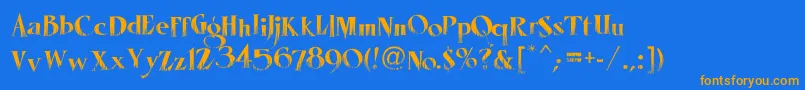 Fonte LhfMisterSpookyReg – fontes laranjas em um fundo azul