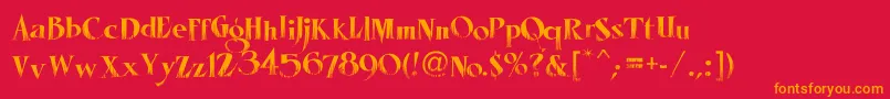 LhfMisterSpookyReg Font – Orange Fonts on Red Background