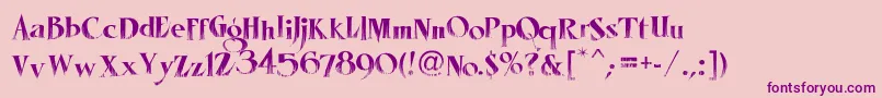 LhfMisterSpookyReg-Schriftart – Violette Schriften auf rosa Hintergrund