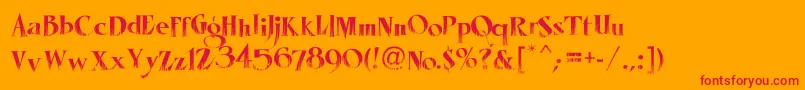 フォントLhfMisterSpookyReg – オレンジの背景に赤い文字