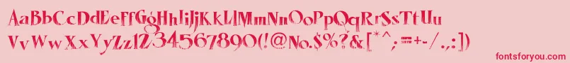LhfMisterSpookyReg Font – Red Fonts on Pink Background
