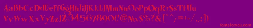 LhfMisterSpookyReg Font – Red Fonts on Purple Background