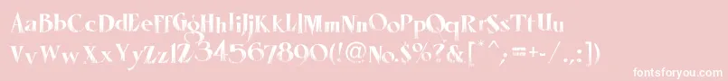 LhfMisterSpookyReg-Schriftart – Weiße Schriften auf rosa Hintergrund
