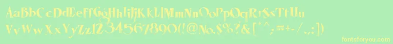 LhfMisterSpookyReg Font – Yellow Fonts on Green Background