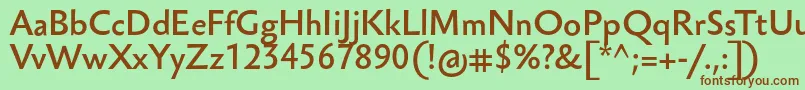 Шрифт Sebastianmediumucf – коричневые шрифты на зелёном фоне