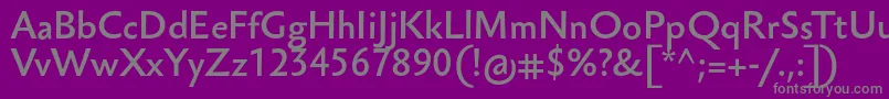 Sebastianmediumucf-fontti – harmaat kirjasimet violetilla taustalla