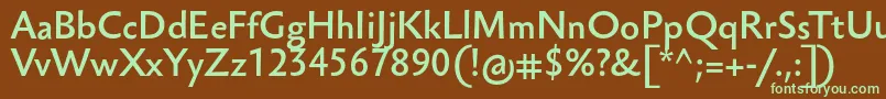 Sebastianmediumucf-Schriftart – Grüne Schriften auf braunem Hintergrund