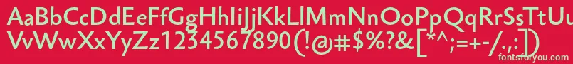 Sebastianmediumucf-fontti – vihreät fontit punaisella taustalla