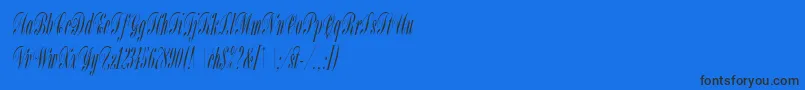 BordeauxScriptLetPlain Font – Black Fonts on Blue Background