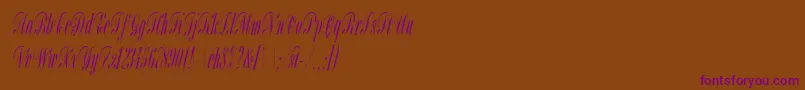 BordeauxScriptLetPlain-Schriftart – Violette Schriften auf braunem Hintergrund