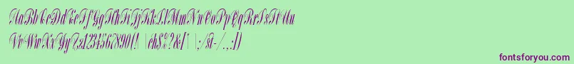 BordeauxScriptLetPlain Font – Purple Fonts on Green Background