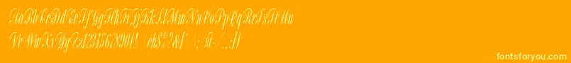 BordeauxScriptLetPlain-Schriftart – Gelbe Schriften auf orangefarbenem Hintergrund