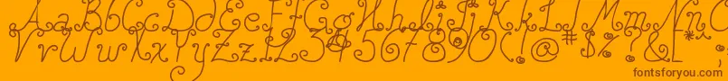 DjbSquirlyQ Font – Brown Fonts on Orange Background