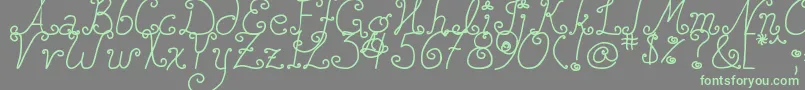 DjbSquirlyQ-Schriftart – Grüne Schriften auf grauem Hintergrund