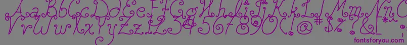 DjbSquirlyQ Font – Purple Fonts on Gray Background