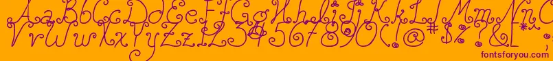 More about DjbSquirlyQ Font DjbSquirlyQ Font – Purple Fonts on Orange Background