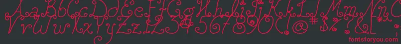 DjbSquirlyQ Font – Red Fonts on Black Background